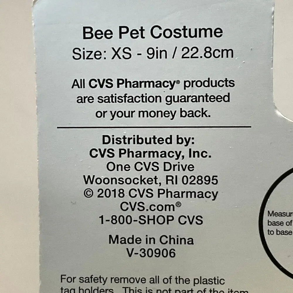 Spooky Village dog bumble bee costume Size XS